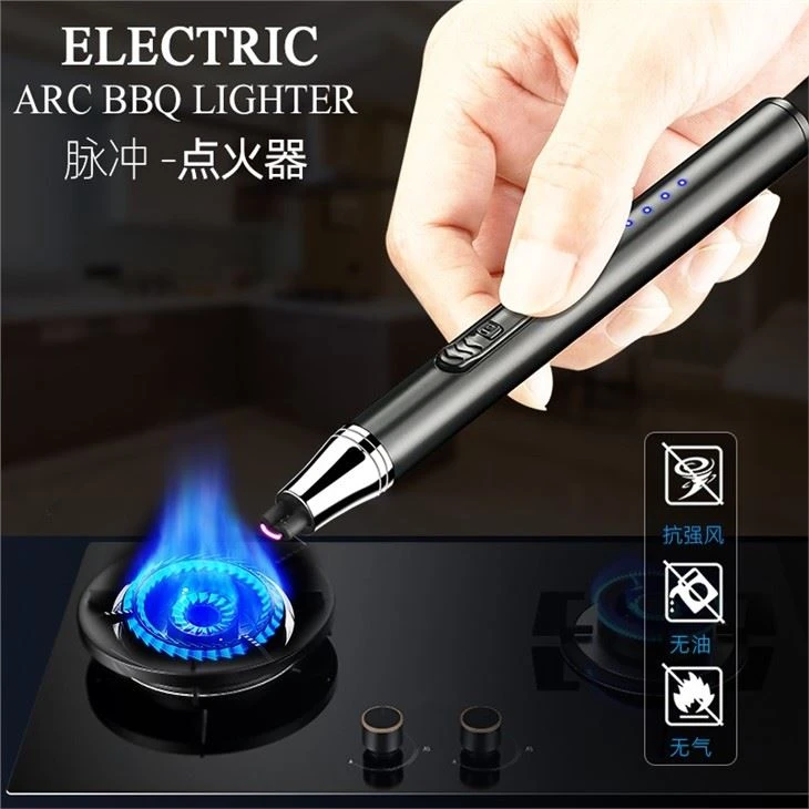 Long USB Rechargeable Arc BBQ Candle Lighter With LED Light