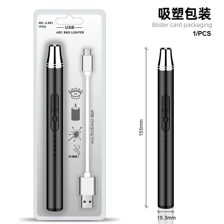 Long USB Rechargeable Arc BBQ Candle Lighter With LED Light