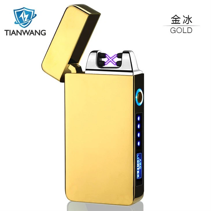 Windproof Double ARC Plasma Lighter USB Rechargeable With Battery Indicator